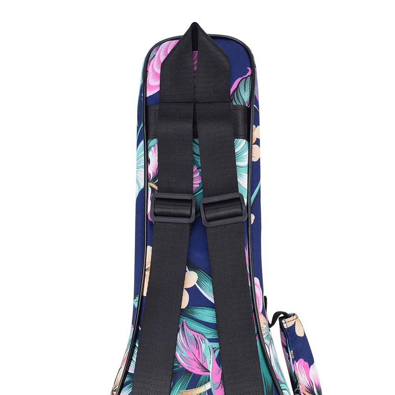 CLOUDMUSIC Ukulele Case Gig Bag Padded Backpack For Concert 23" Inch(Concert,Hawaii Hibiscus In Dark Blue) - Image 2